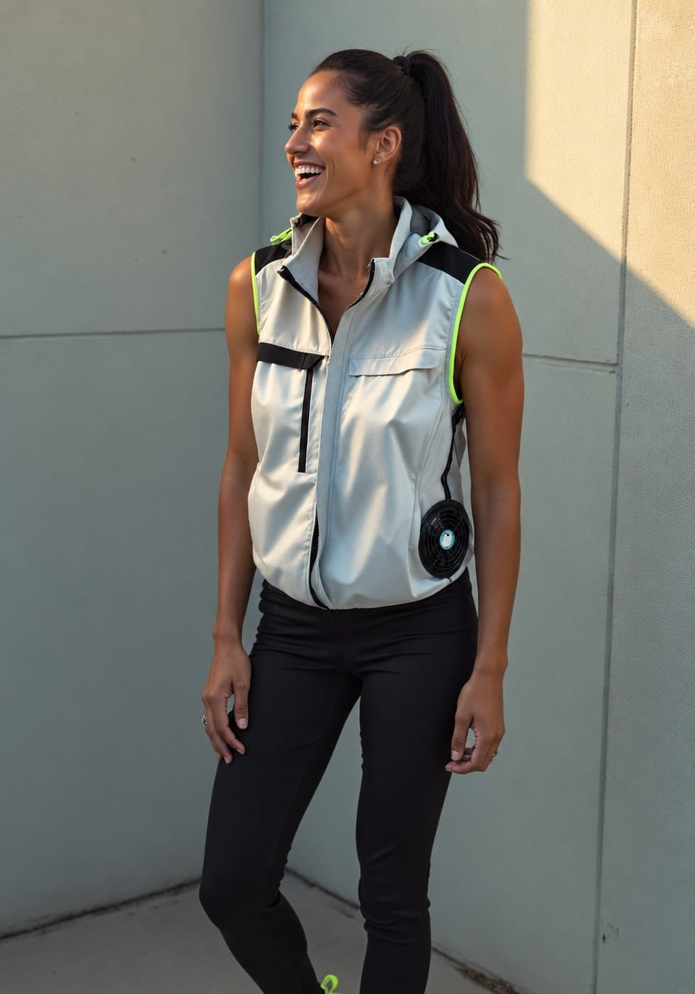 Gray Fan Vest, women's fit