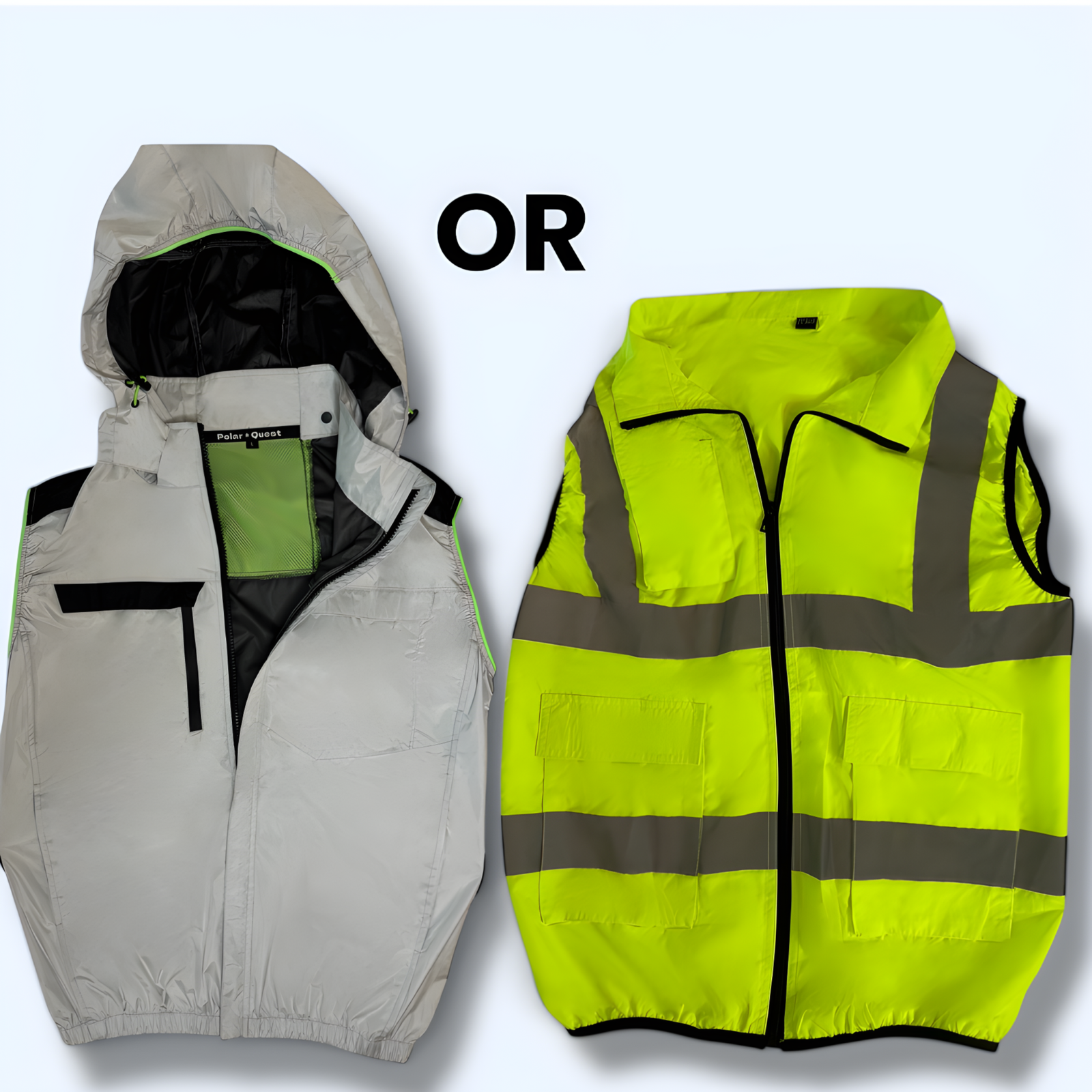 cooling fan PQ vests yellow and grey