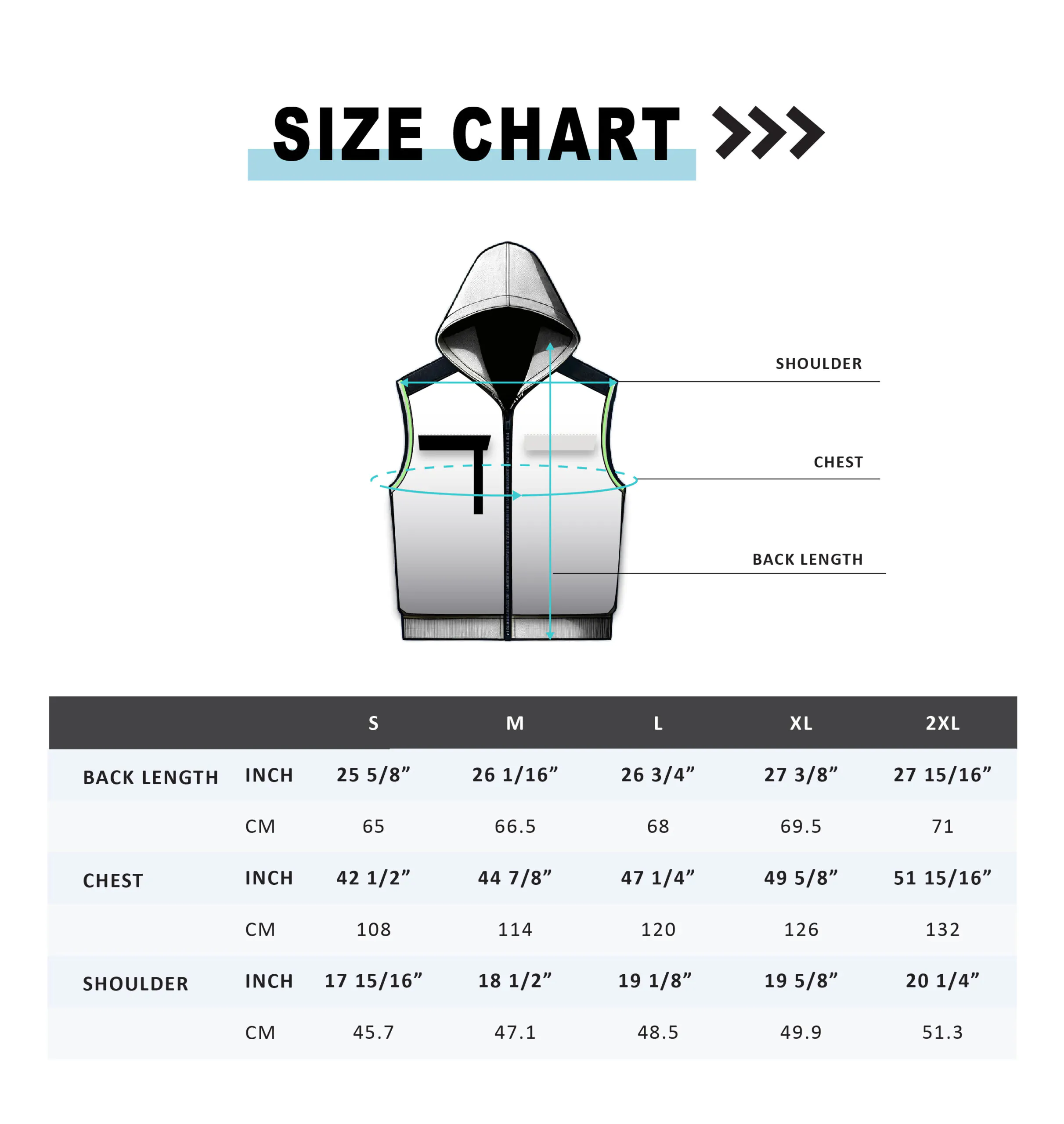 polar quest vest sizes