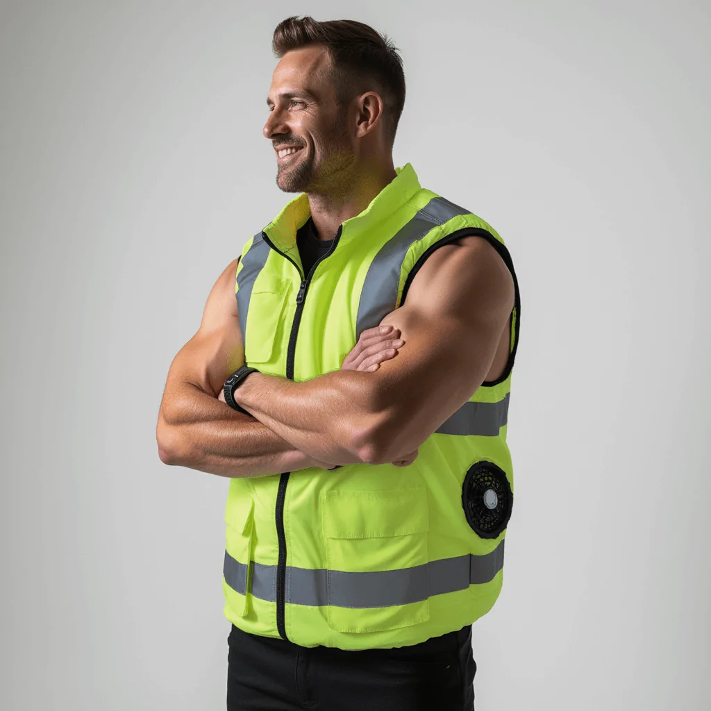 Polar Quest hi-vis cooling vest for landscaping outdoor workers